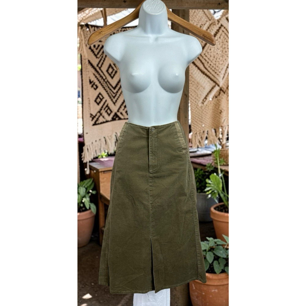 U2 Hong Kong Clothing Brand Tan Corduroy Maxi Skirt Sz 26 Western Cowgirl
